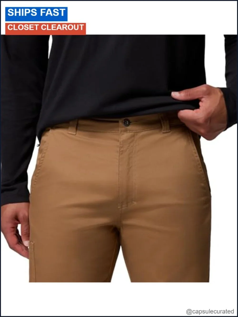Men's Stretch Cotton Casual Chino Pants Multi-Pocket Mid Rise Straight Leg